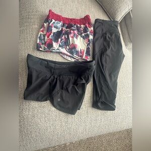 lululemon athletica Floral Pink/White/Blue & Black Women’s Shorts Lot